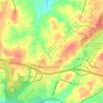 New Market topographic map, elevation, terrain