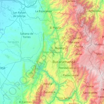 Metropolitana topographic map, elevation, terrain