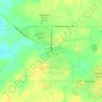 Clearbrook topographic map, elevation, terrain