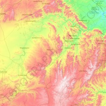 Sekhukhune District Municipality topographic map, elevation, terrain