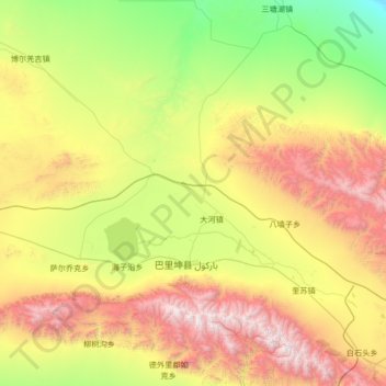 兵团红山农场 topographic map, elevation, terrain