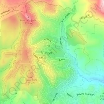 Drafi topographic map, elevation, terrain