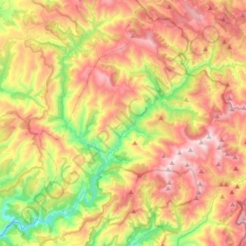 Folgoso do Courel topographic map, elevation, terrain