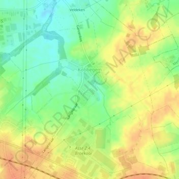 Kobbegem topographic map, elevation, terrain