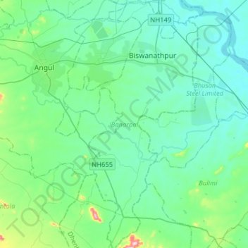 Banarpal topographic map, elevation, terrain