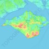 Isle of Wight topographic map, elevation, terrain
