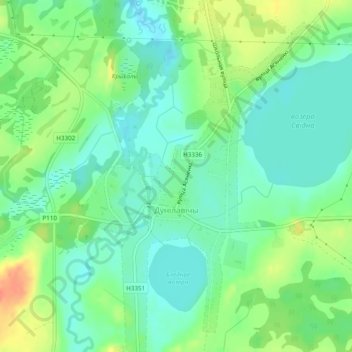 Дуниловичи topographic map, elevation, terrain