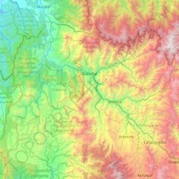 Dabeiba topographic map, elevation, terrain