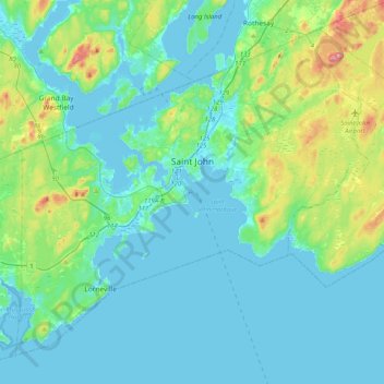 Saint John topographic map, elevation, terrain