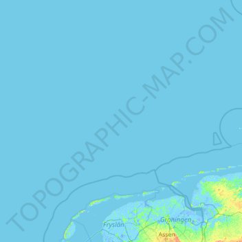 Frisian Islands topographic map, elevation, terrain