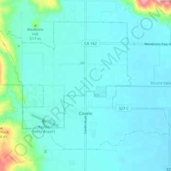 Covelo topographic map elevation - Thumbnail