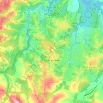 Macclesfield topographic map, elevation, terrain