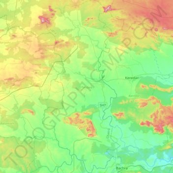 Tandwa topographic map, elevation, terrain