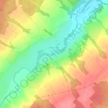 Mysliv topographic map, elevation, terrain