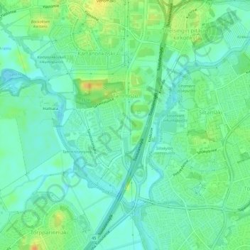 Tammisto topographic map, elevation, terrain