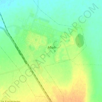 Abay topographic map, elevation, terrain