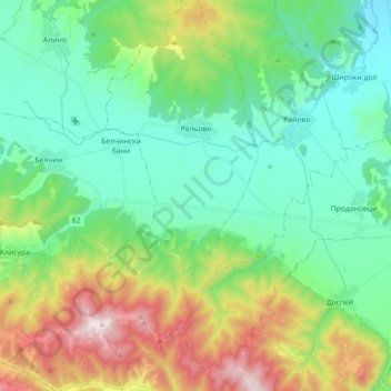 Relyovo topographic map, elevation, terrain