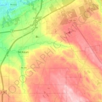 McKean Township topographic map, elevation, terrain