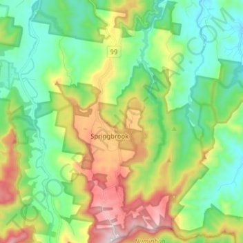 Springbrook topographic map, elevation, terrain