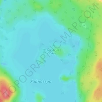 Полуостров Избное topographic map, elevation, terrain