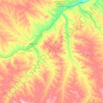 Custer County topographic map, elevation, terrain
