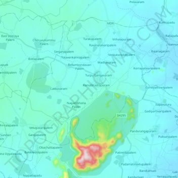 Tallur topographic map, elevation, terrain