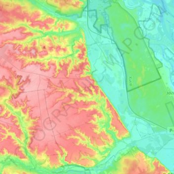 Kozyn Settlement Hromada topographic map, elevation, terrain
