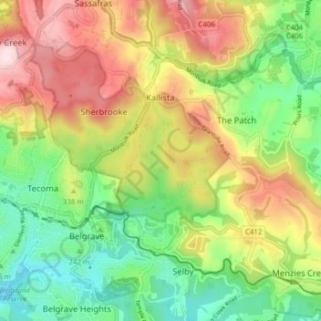 Kallista topographic map, elevation, terrain