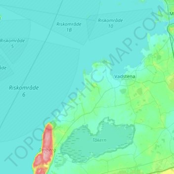 Vadstena kommun topographic map, elevation, terrain
