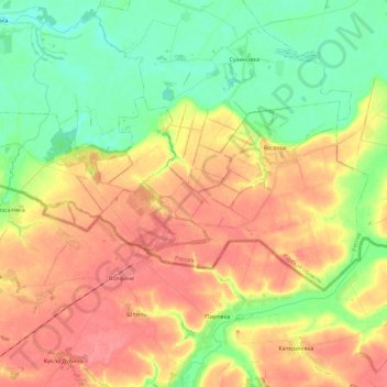 Веселовский сельсовет topographic map, elevation, terrain