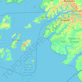 Arquipélago dos Bijagós topographic map, elevation, terrain