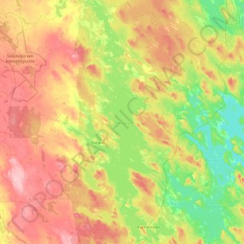 Kivijärvi topographic map, elevation, terrain