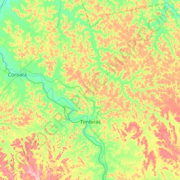 Timbiras topographic map, elevation, terrain