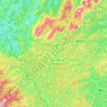 Santa Cruz de Irupi topographic map, elevation, terrain