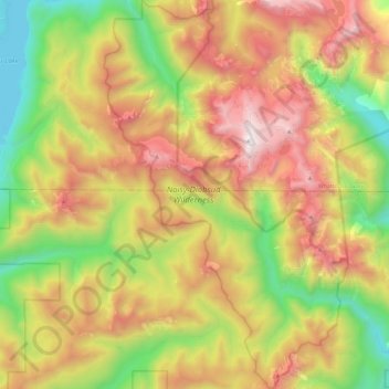Noisy-Diobsud Wilderness topographic map, elevation, terrain