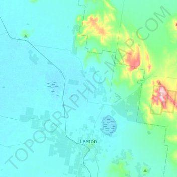 Leeton topographic map, elevation, terrain