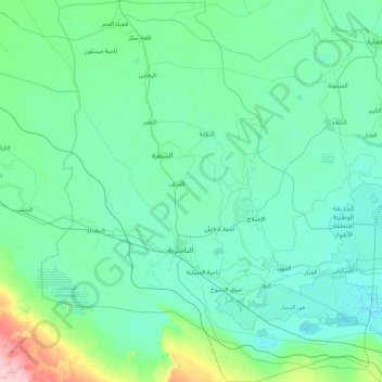 Dhi Qar Governorate topographic map, elevation, terrain