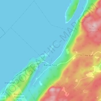 Barrachois topographic map, elevation, terrain