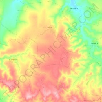 Balaban Mahallesi topographic map, elevation, terrain