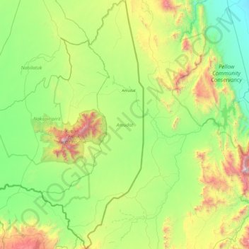 Amudat topographic map, elevation, terrain