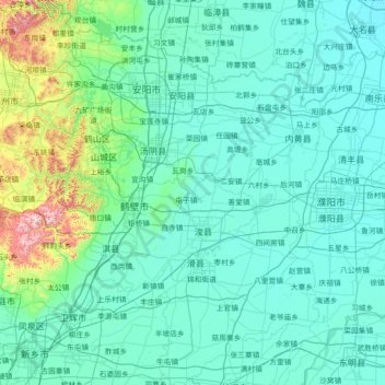 Anyang topographic map, elevation, terrain