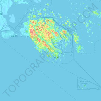 Cát Hải District topographic map, elevation, terrain