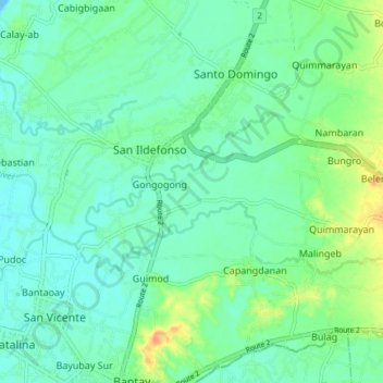 San Ildefonso topographic map, elevation, terrain