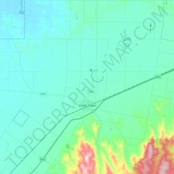 Violet Town topographic map, elevation, terrain