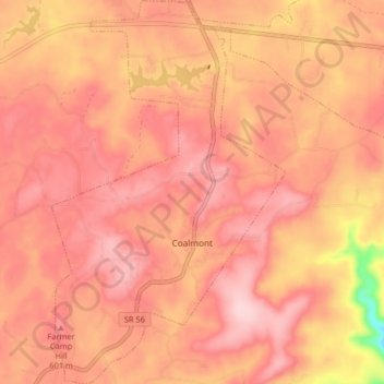 Coalmont topographic map, elevation, terrain