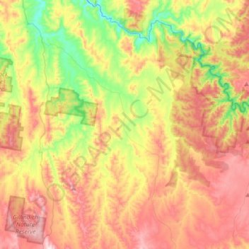 Peelwood topographic map, elevation, terrain