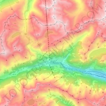 Airolo topographic map, elevation, terrain