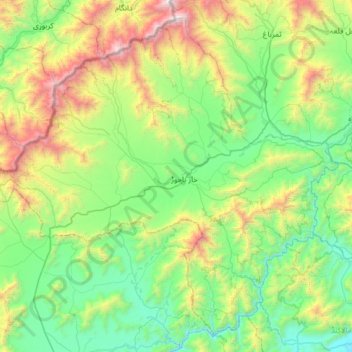 Bajaur District topographic map, elevation, terrain