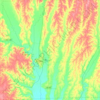 Grundy County topographic map, elevation, terrain