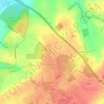 Upper Lighthorne topographic map, elevation, terrain